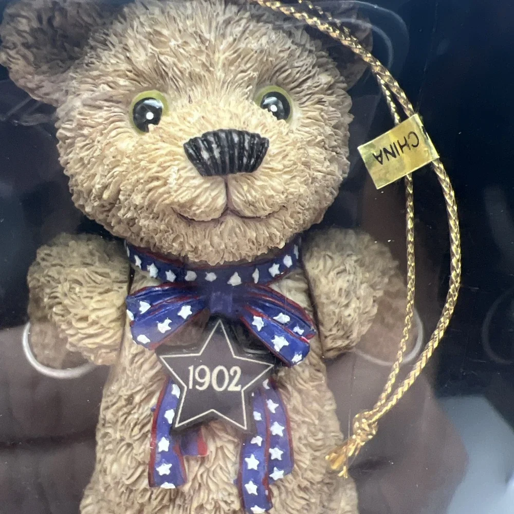 2002 Wish Bear Teddy Bear Ornament 100th Anniversary Jointed Boxed